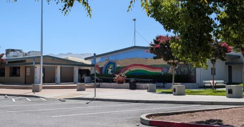 The exterior of a school building in East San Jose, California