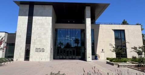 The exterior of a law school building in Santa Clara, CA