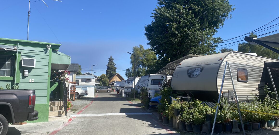 San Jose Mobile Home and RV Park Trailers at a mobile home park in San Jose, California