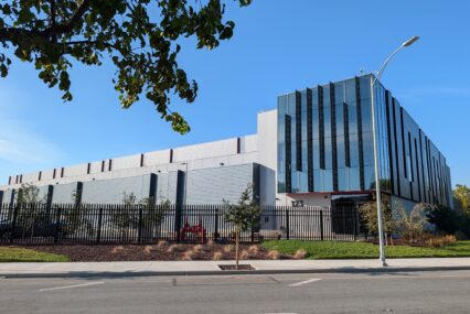 The exterior of a data center in San Jose, California