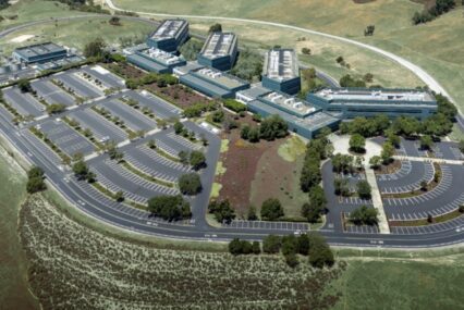 An aerial view of an IBM research center in San Jose, California