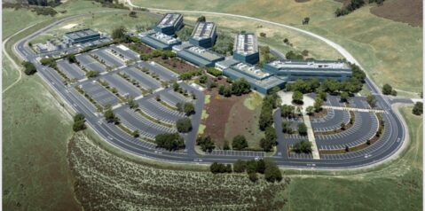 An aerial view of an IBM research center in San Jose, California