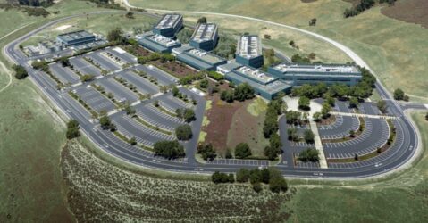 An aerial view of an IBM research center in San Jose, California