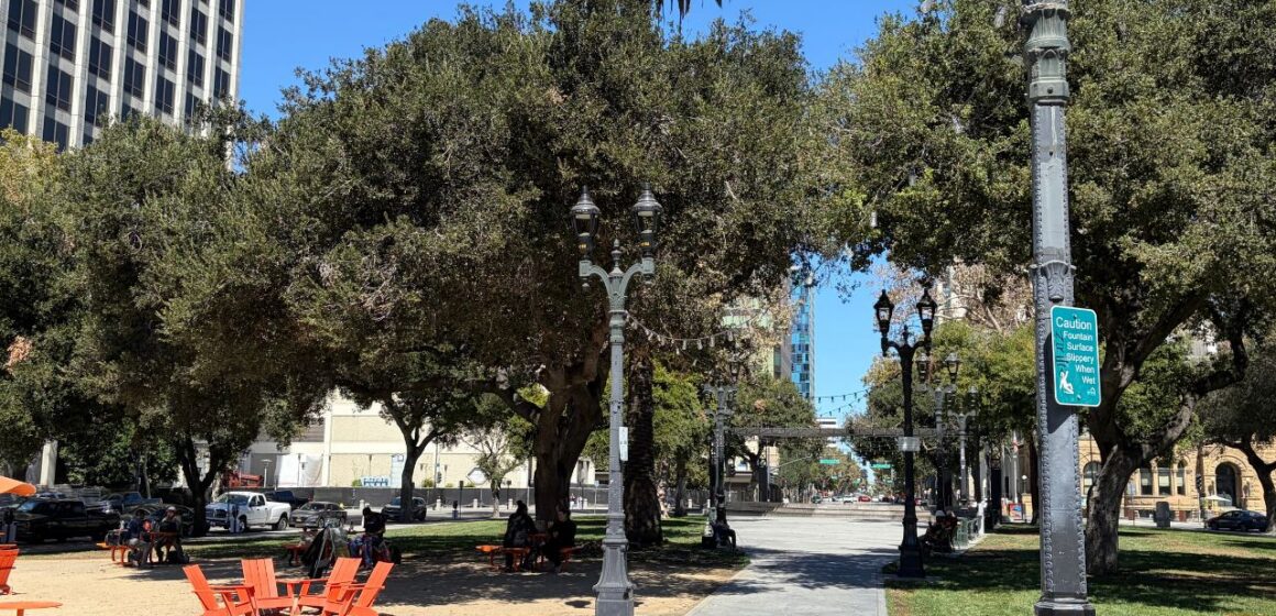 Plaza de Cesar Chavez renaming-3 An outdoor plaza in downtown San Jose, California