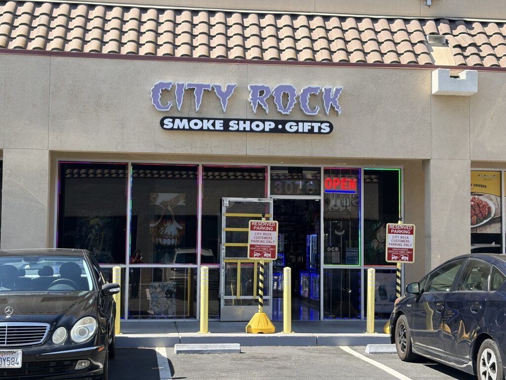 The exterior of a smoke shop in Santa Clara, California