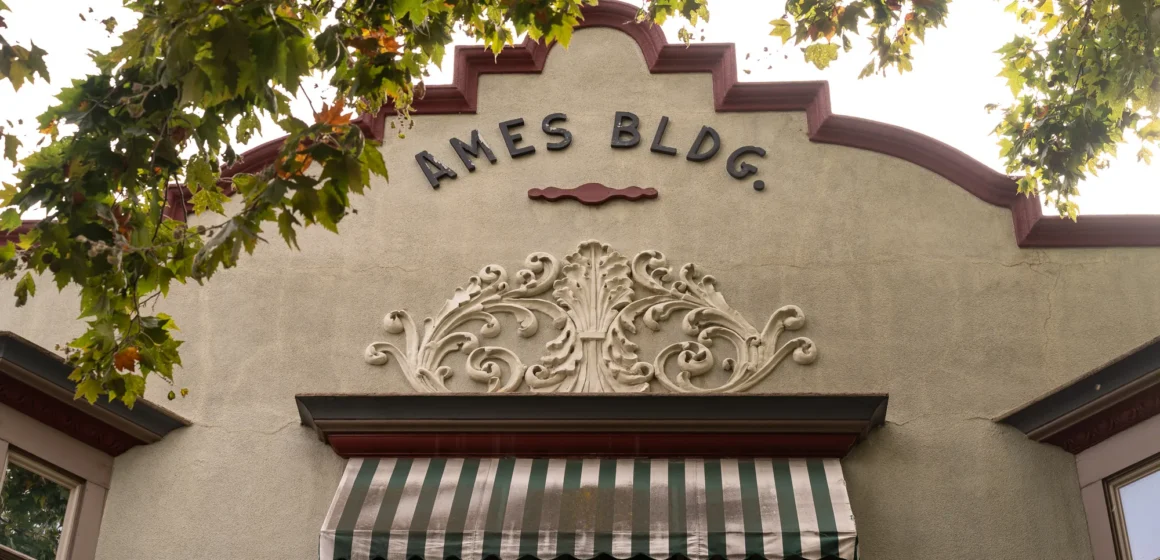 Mountain View Ames Building Embarcadero The exterior of a historic building in Mountain View, California