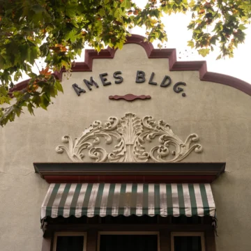 Mountain View Ames Building Embarcadero The exterior of a historic building in Mountain View, California