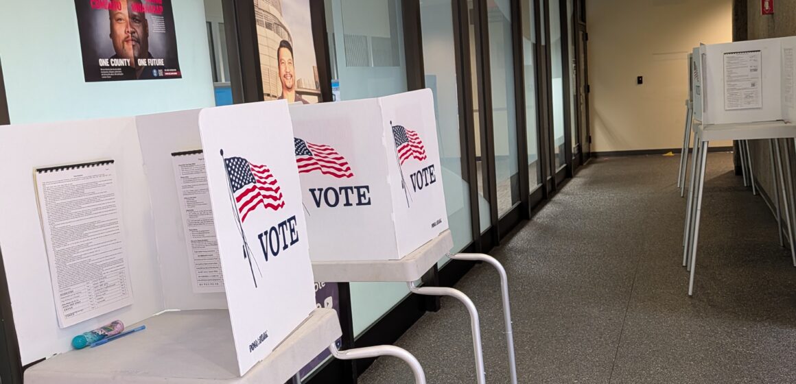 Voting booths in San Jose, California