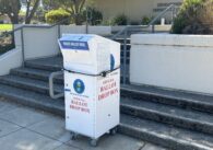 A ballot drop box outside city hall in Morgan Hill, California