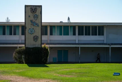 The exterior of a community center in Palo Alto, California