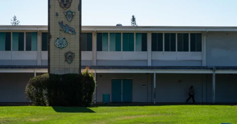 The exterior of a community center in Palo Alto, California
