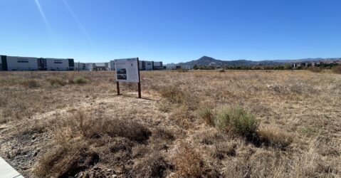 A development sign on a piece of land in Morgan Hill, California
