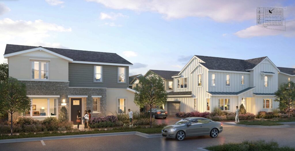 A rendering of a housing project in Morgan Hill, California