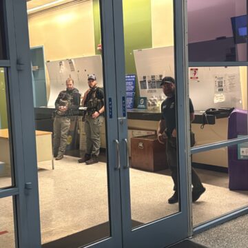 ICE ELMWOOD JAIL Federal immigration agents standing in the lobby of a jail in Santa Clara County, California